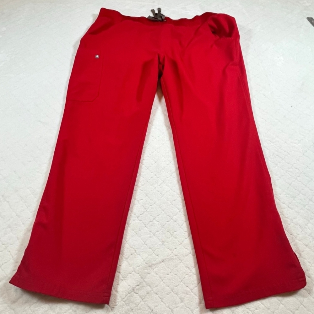 Figs Women Vibrant Red Scrub Pants